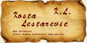 Kosta Leštarević vizit kartica